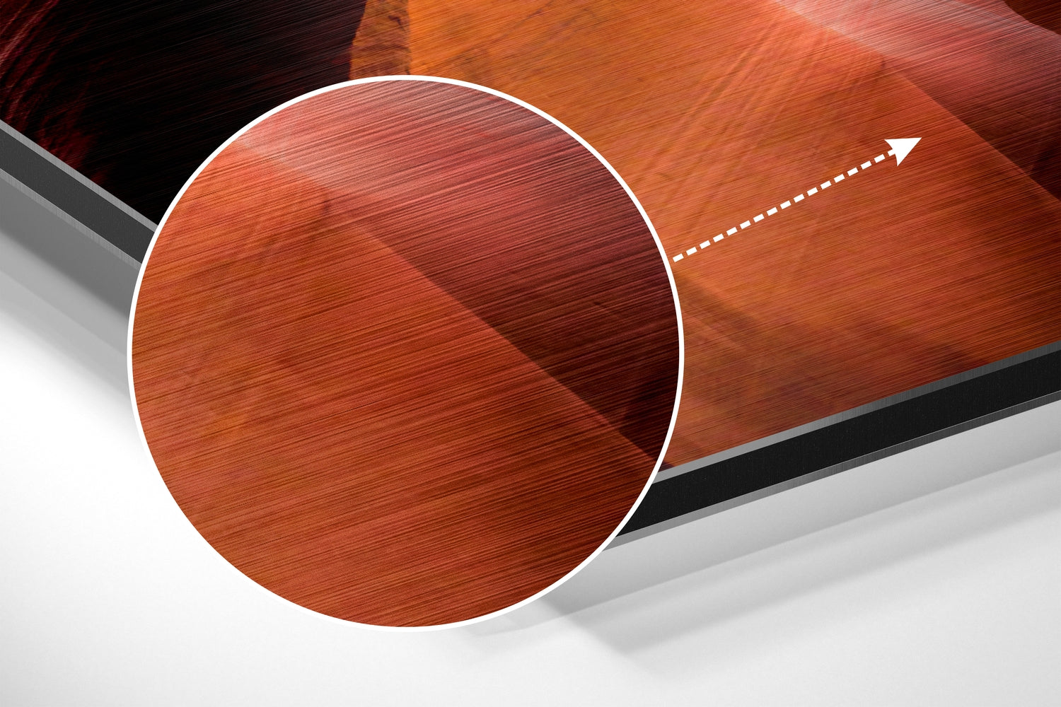 Orange Slot Canyon Sky View Brushed Aluminium Dibond Wall Art