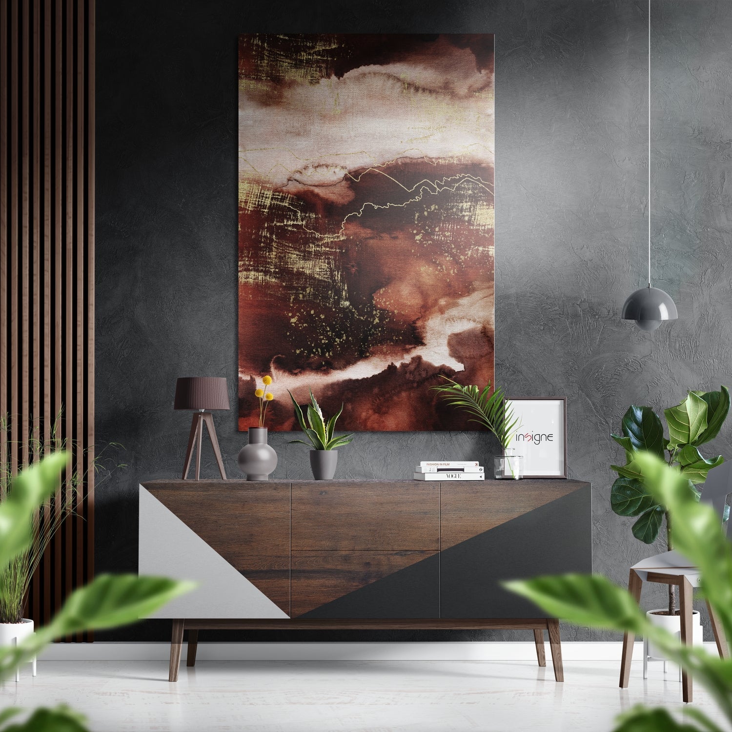 Abstract Brushed Aluminium Dibond Wall Art