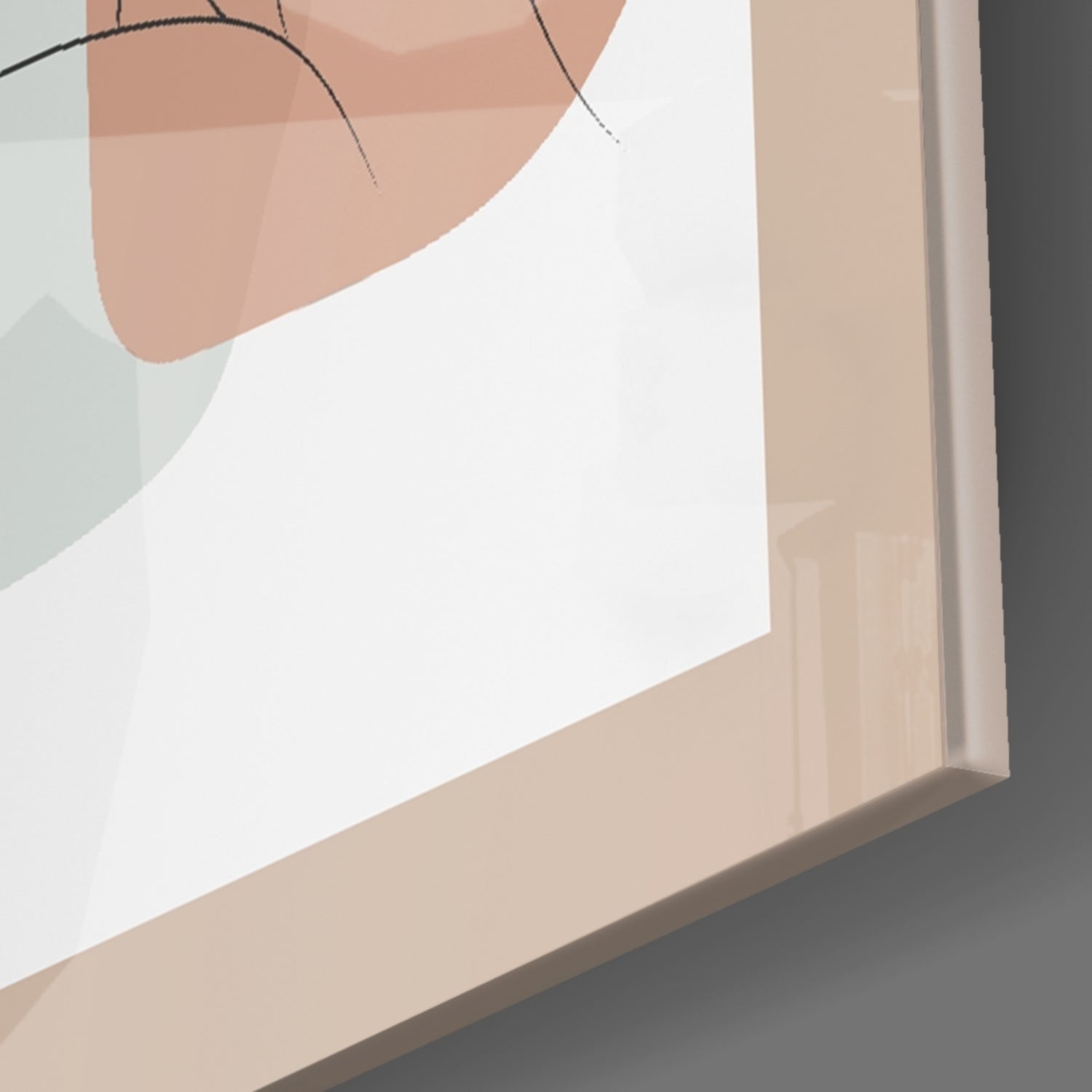 Blush Terracotta Line Face Glass Wall Art