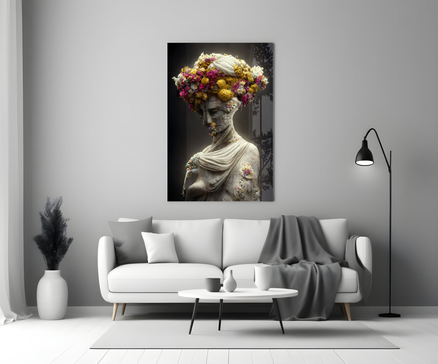 Abandoned Statue Glass Wall Art || Designer Collection