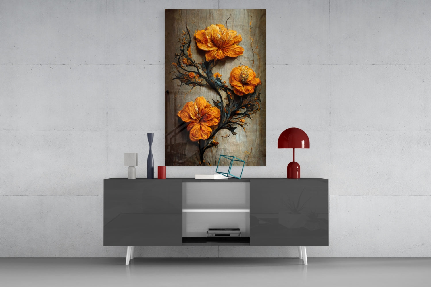 Timeless Flowers Glass Art || Designer Collection