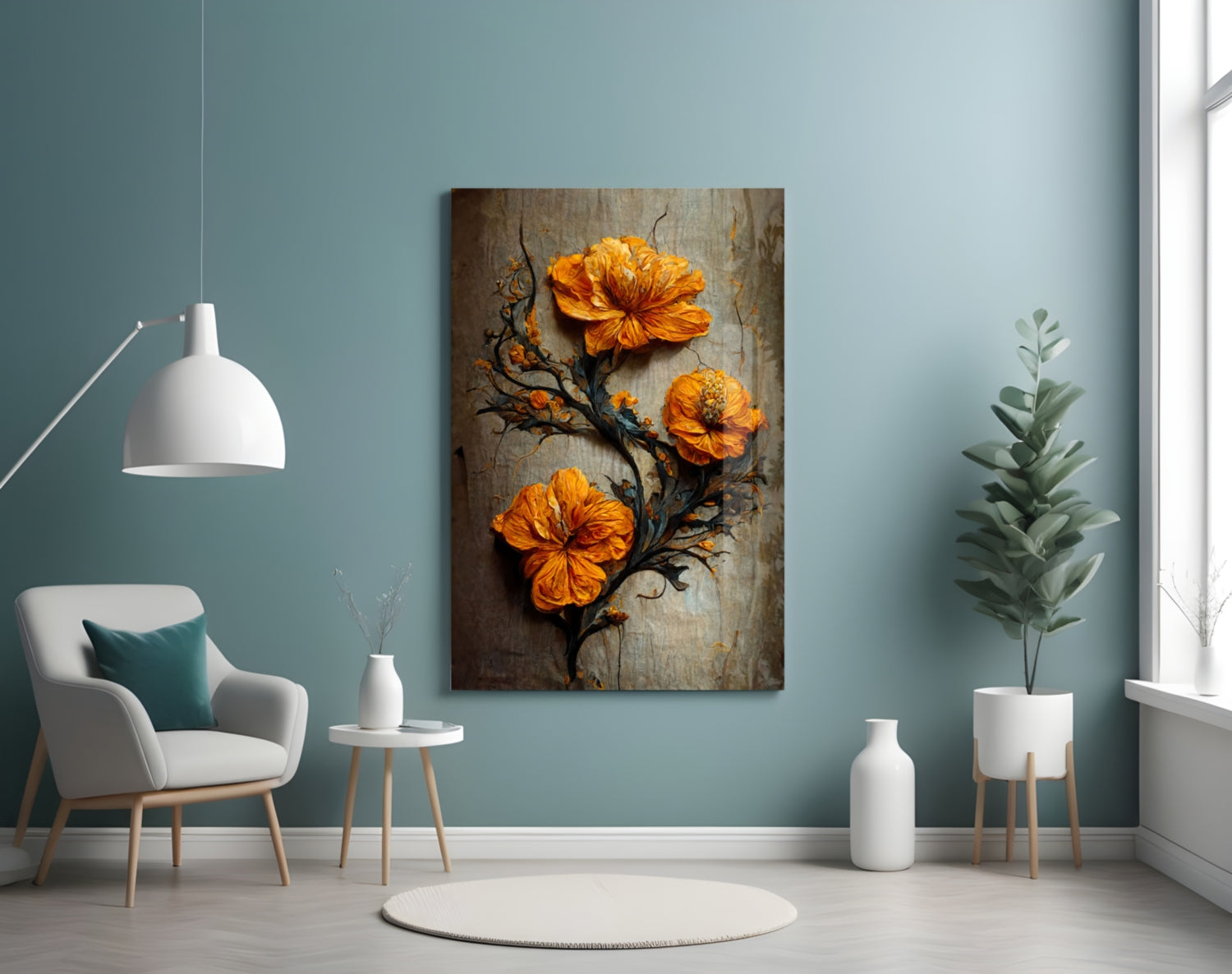 Timeless Flowers Glass Art || Designer Collection