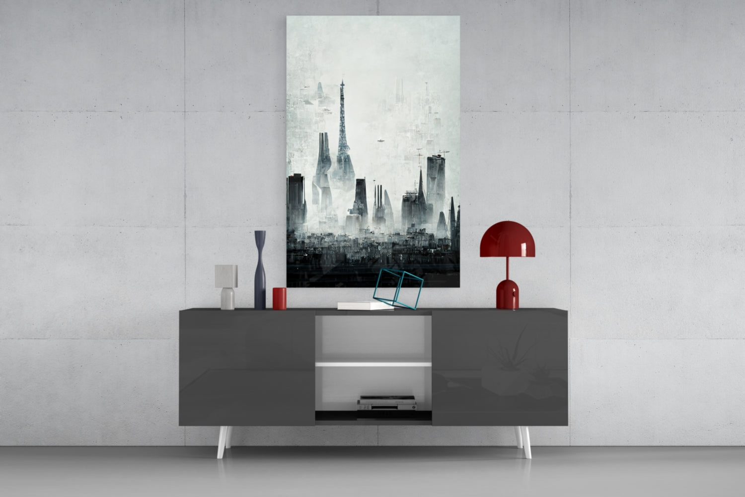 Old City Silhouette Glass Art || Designer Collection