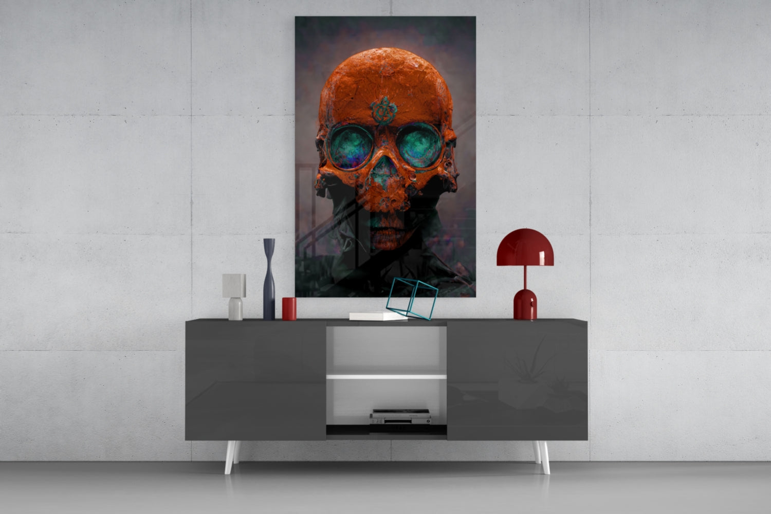 Skull Glass Art || Designer Collection