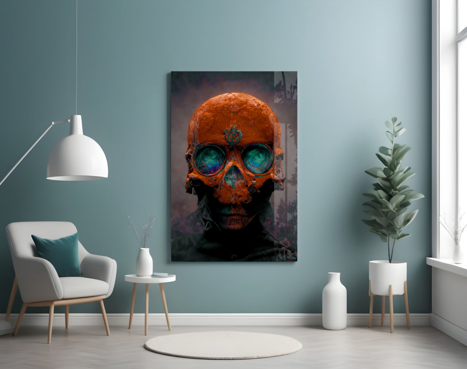 Skull Glass Art || Designer Collection