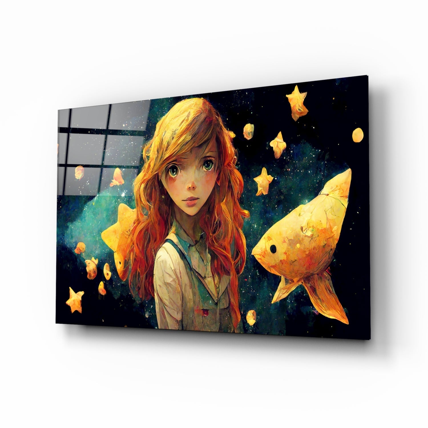 Space Aquarium Glass Wall Art || Designer Collection