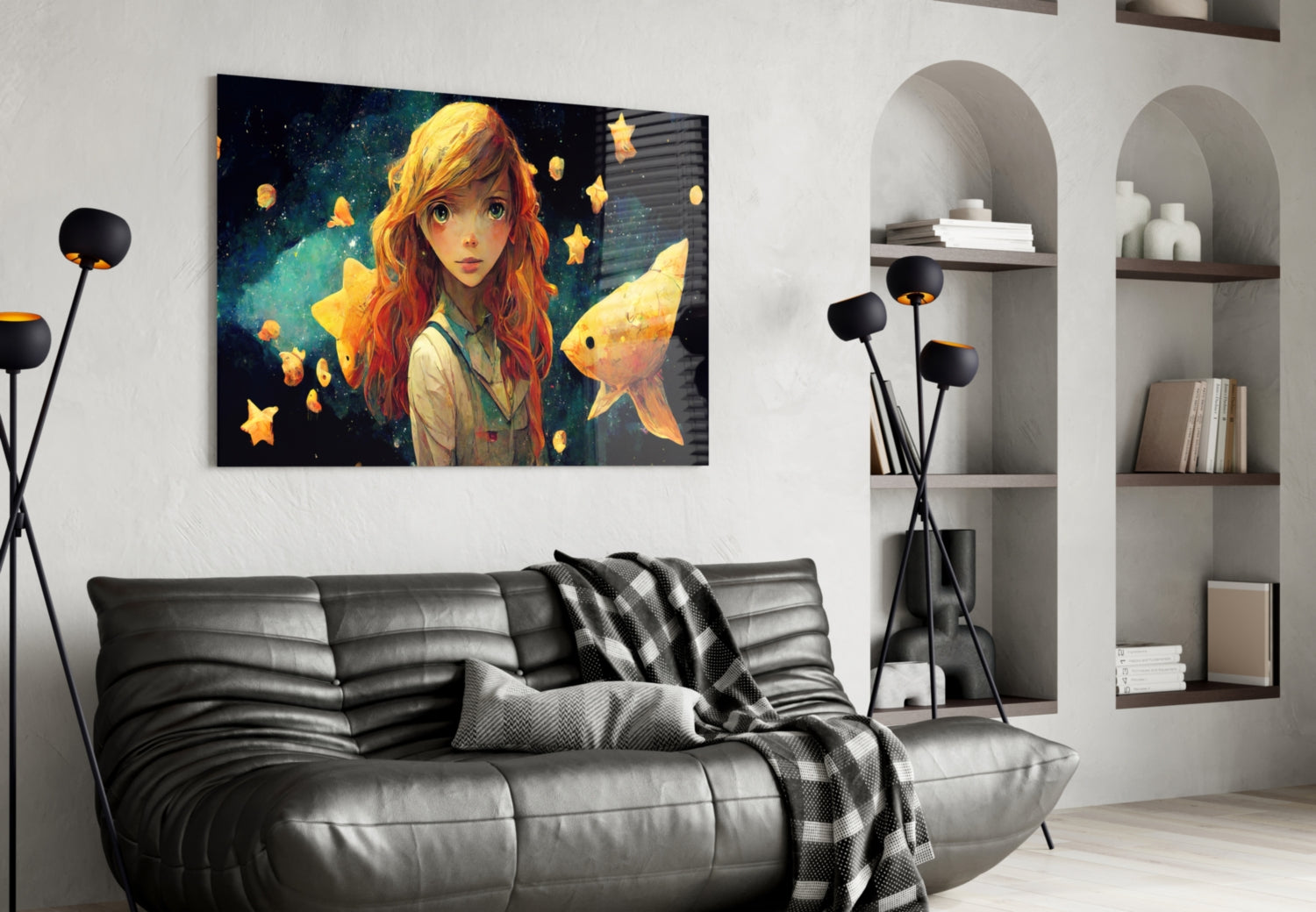 Space Aquarium Glass Wall Art || Designer Collection