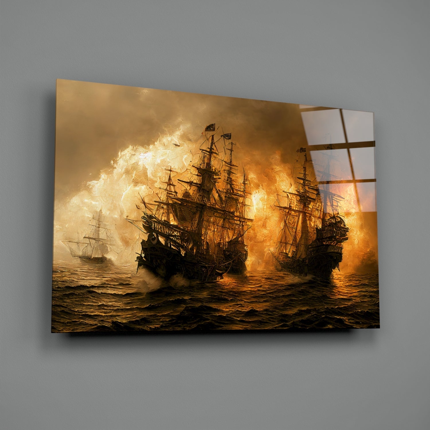 Red Storm Glass Wall Art || Designer Collection