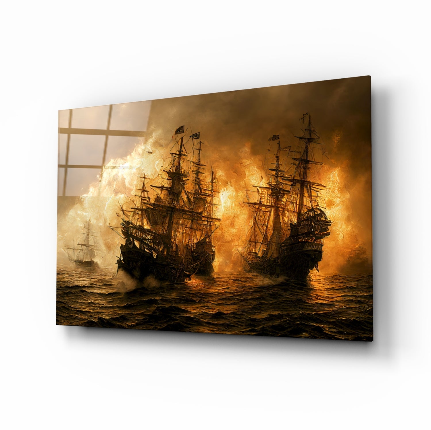 Red Storm Glass Wall Art || Designer Collection