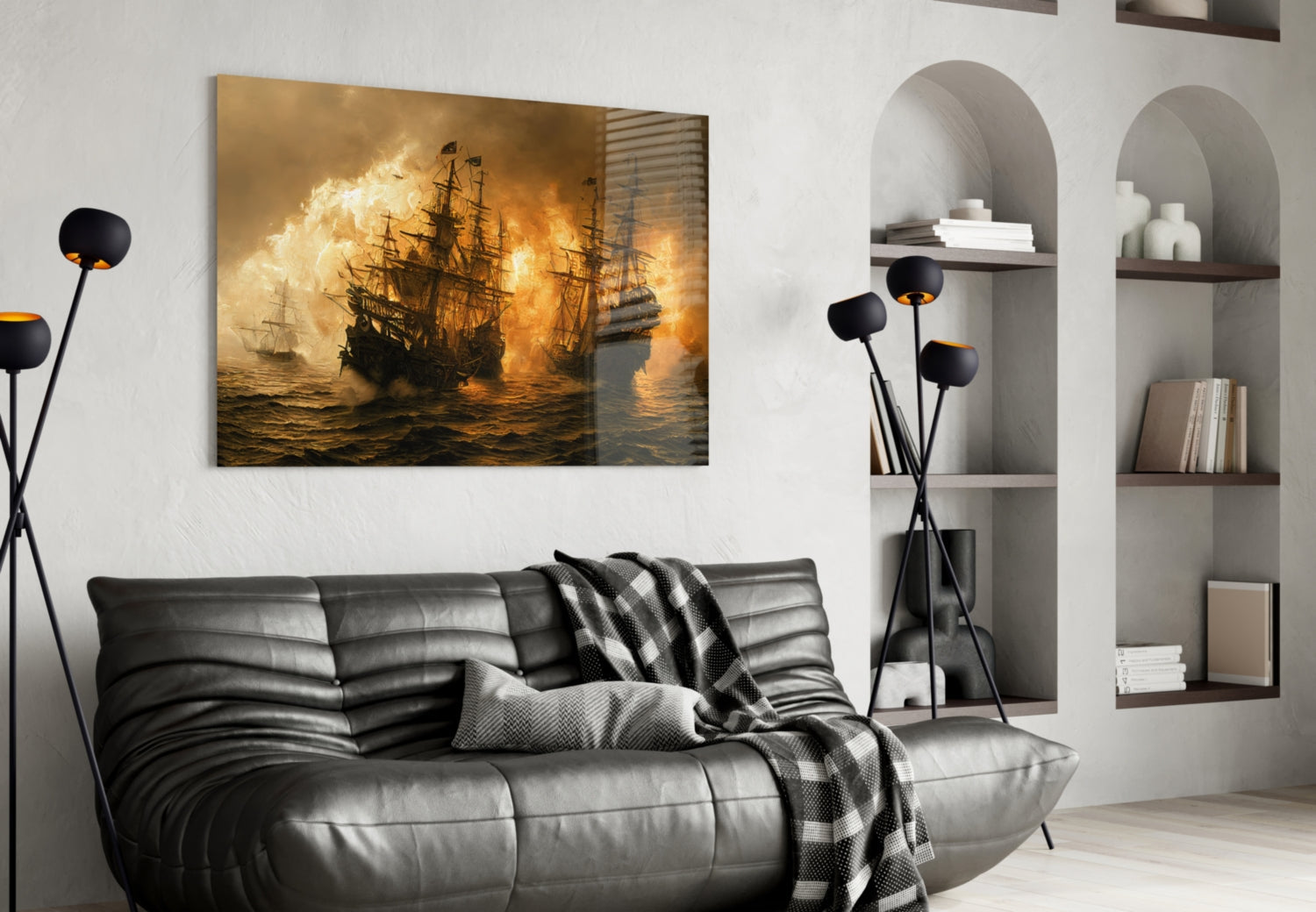 Red Storm Glass Wall Art || Designer Collection
