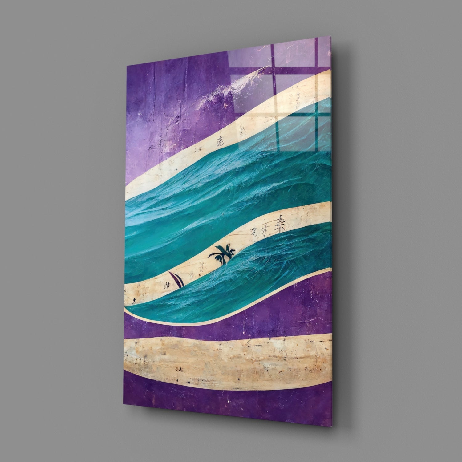 Waves Glass Wall Art || Designers Collection