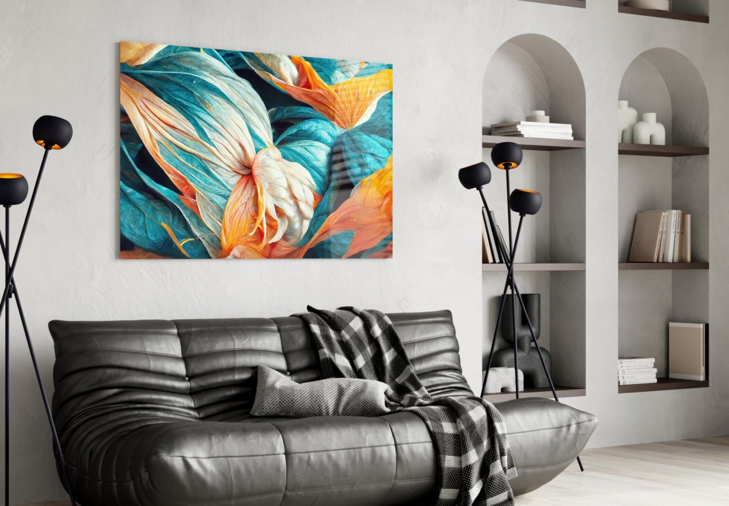 Flowerish Glass Wall Art || Designer Collection
