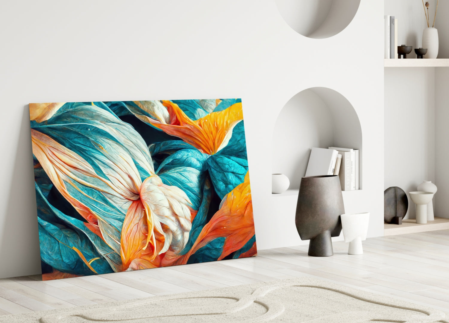 Flowerish Glass Wall Art || Designer Collection