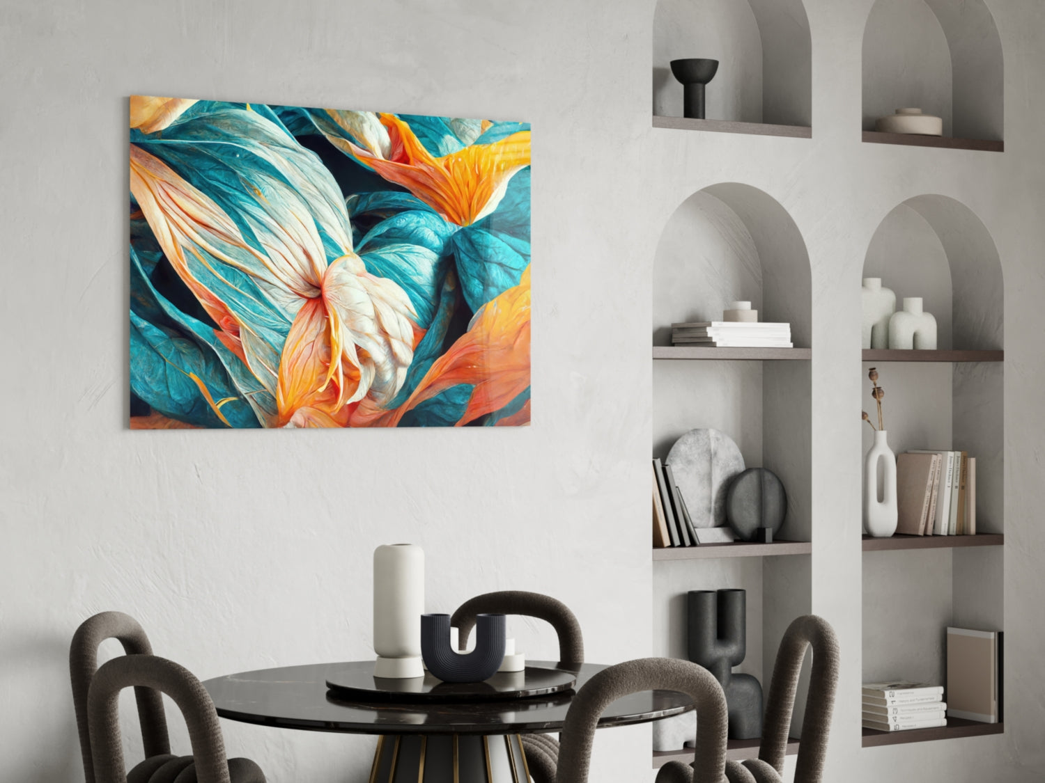 Flowerish Glass Wall Art || Designer Collection