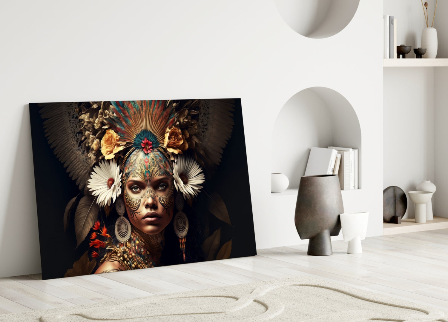 Queen of Flowers Glass Wall Art || Designer Collection