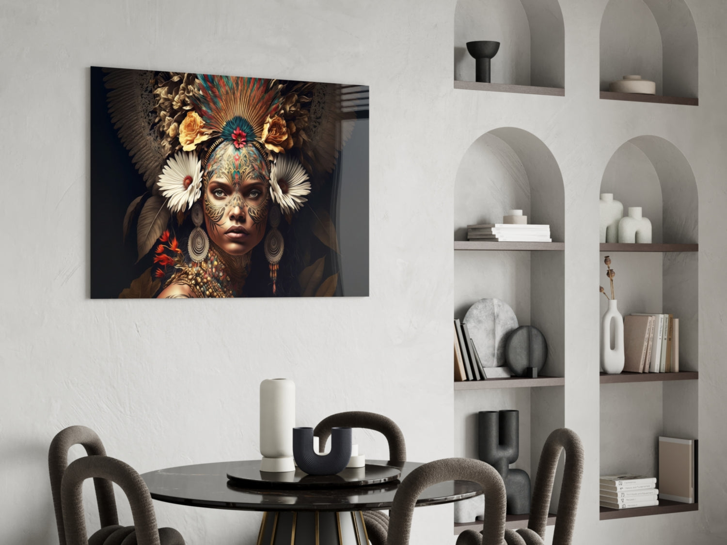 Queen of Flowers Glass Wall Art || Designer Collection