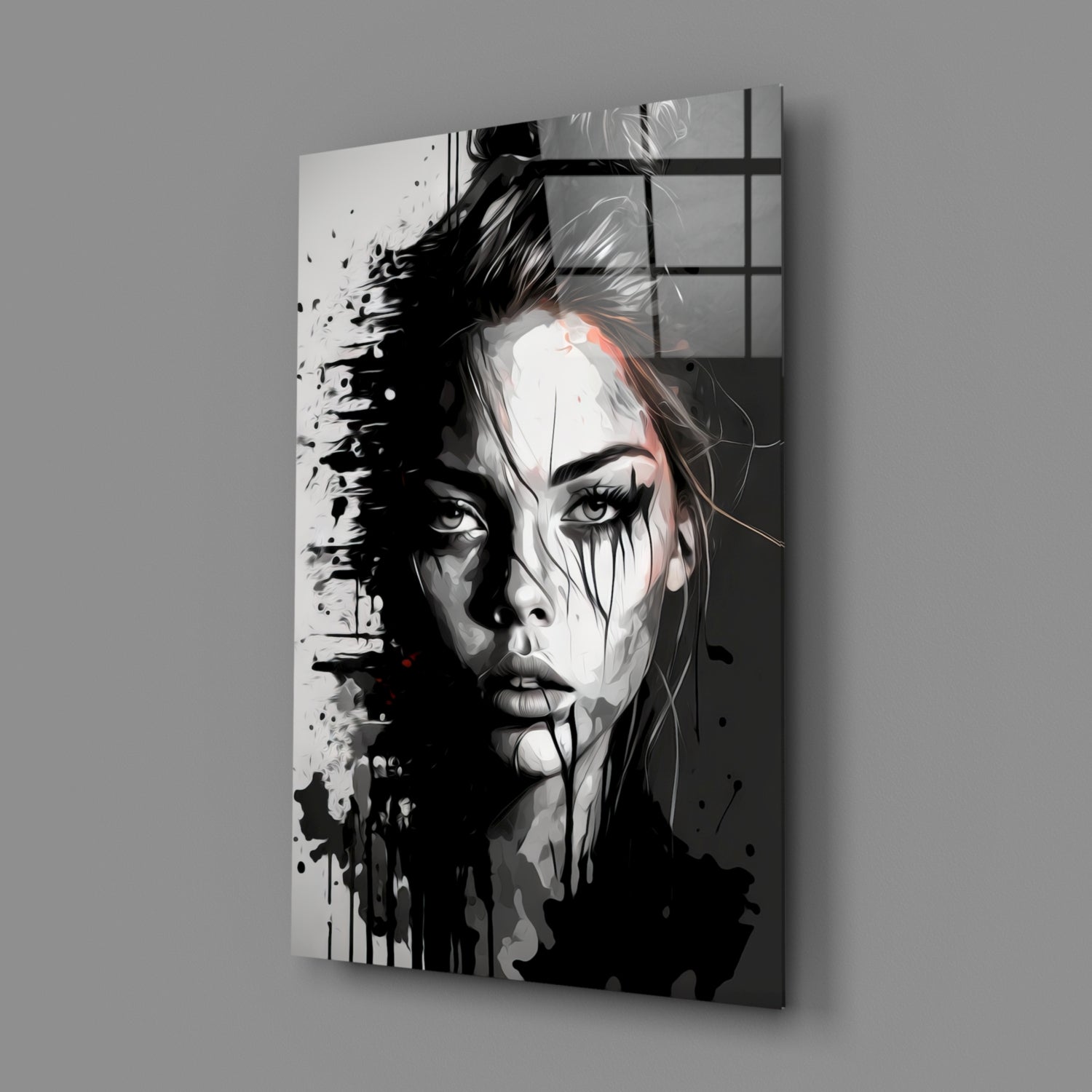 Scribbled Beauty Glass Wall Art || Designer Collection