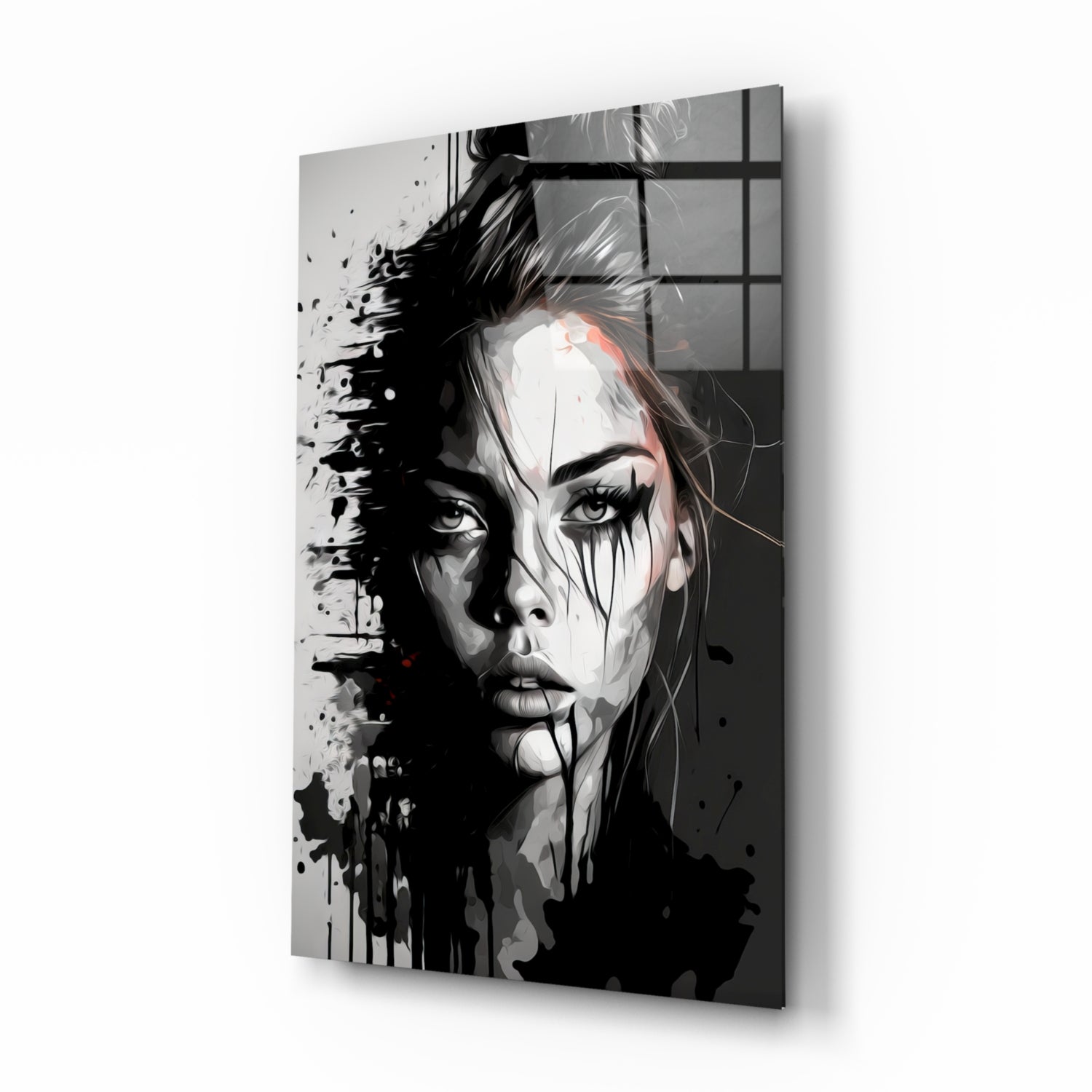 Scribbled Beauty Glass Wall Art || Designer Collection
