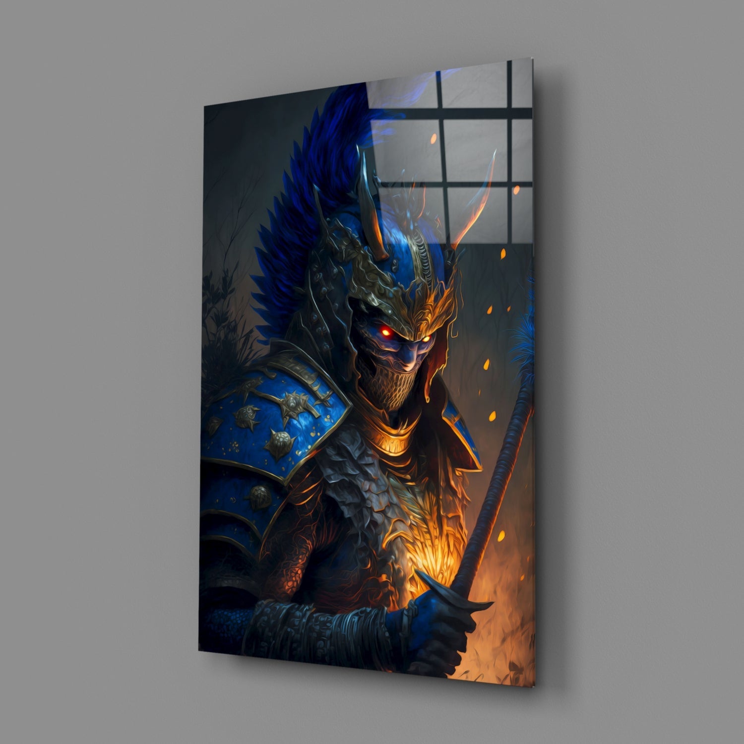 Master Warrior Glass Wall Art || Designer Collection