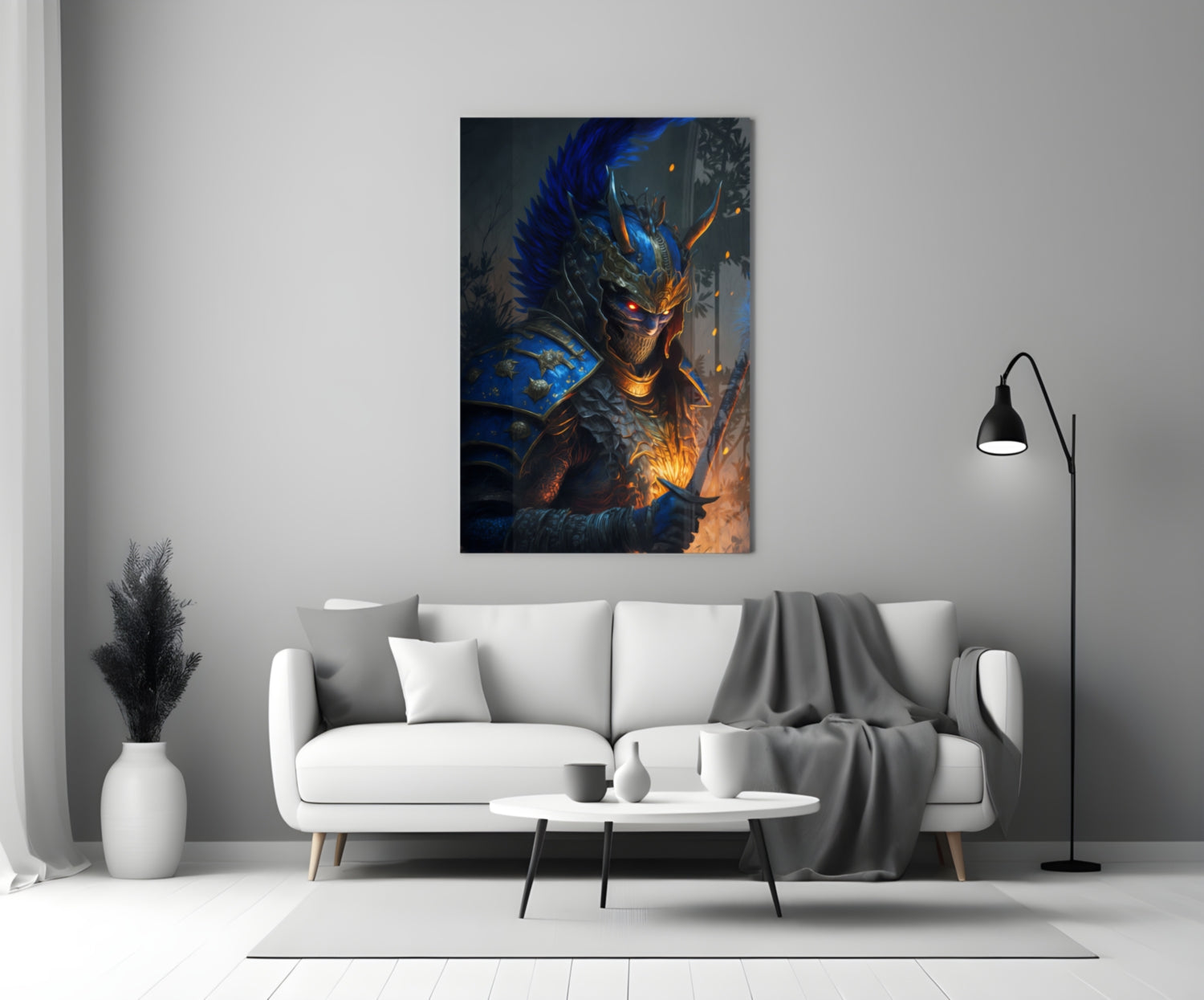 Master Warrior Glass Wall Art || Designer Collection