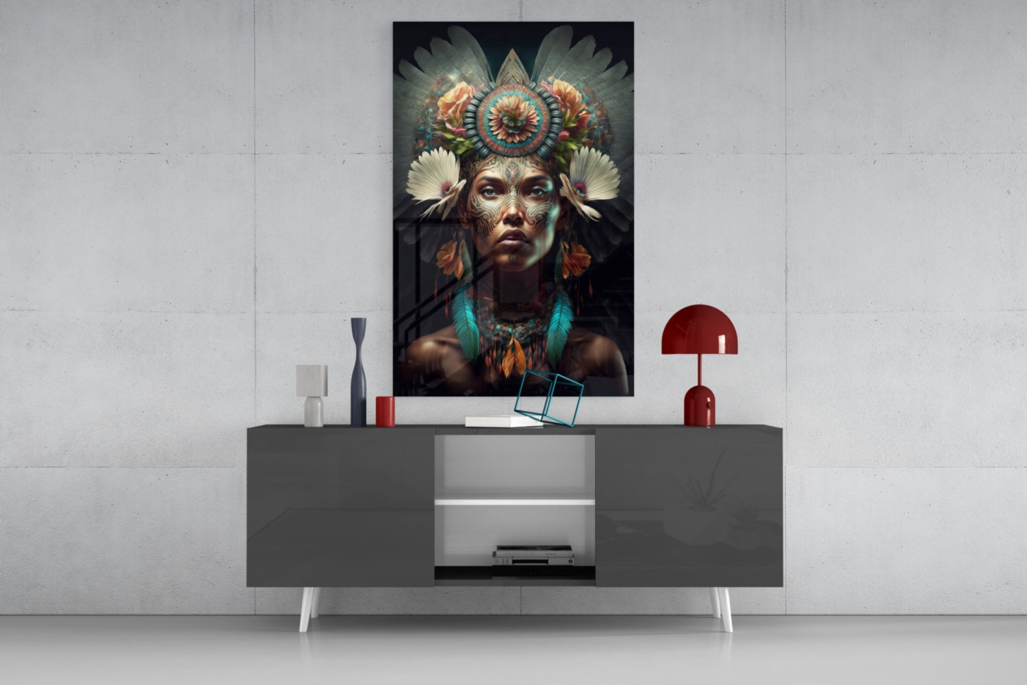 Flower Monarch Glass Wall Art || Designer Collection