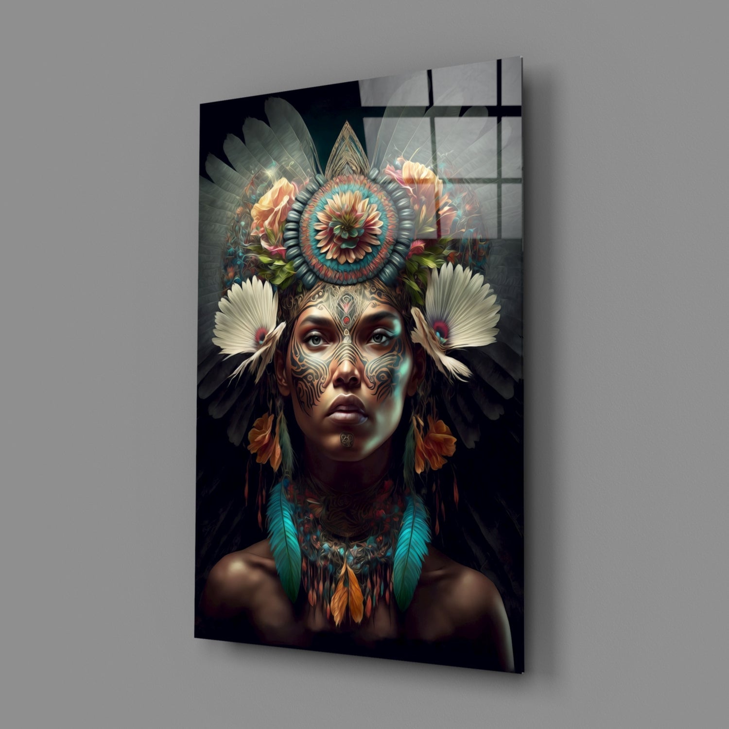 Flower Monarch Glass Wall Art || Designer Collection