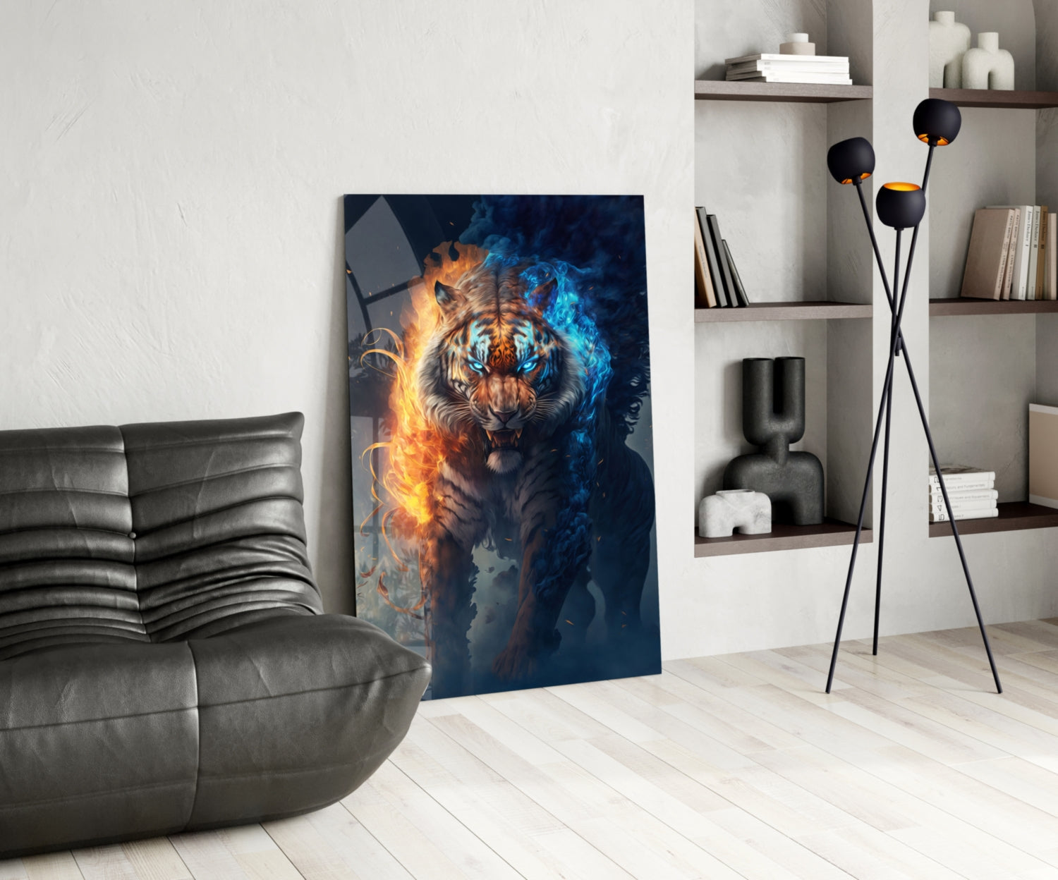 Flaming Nobility Glass Wall Art || Designer Collection