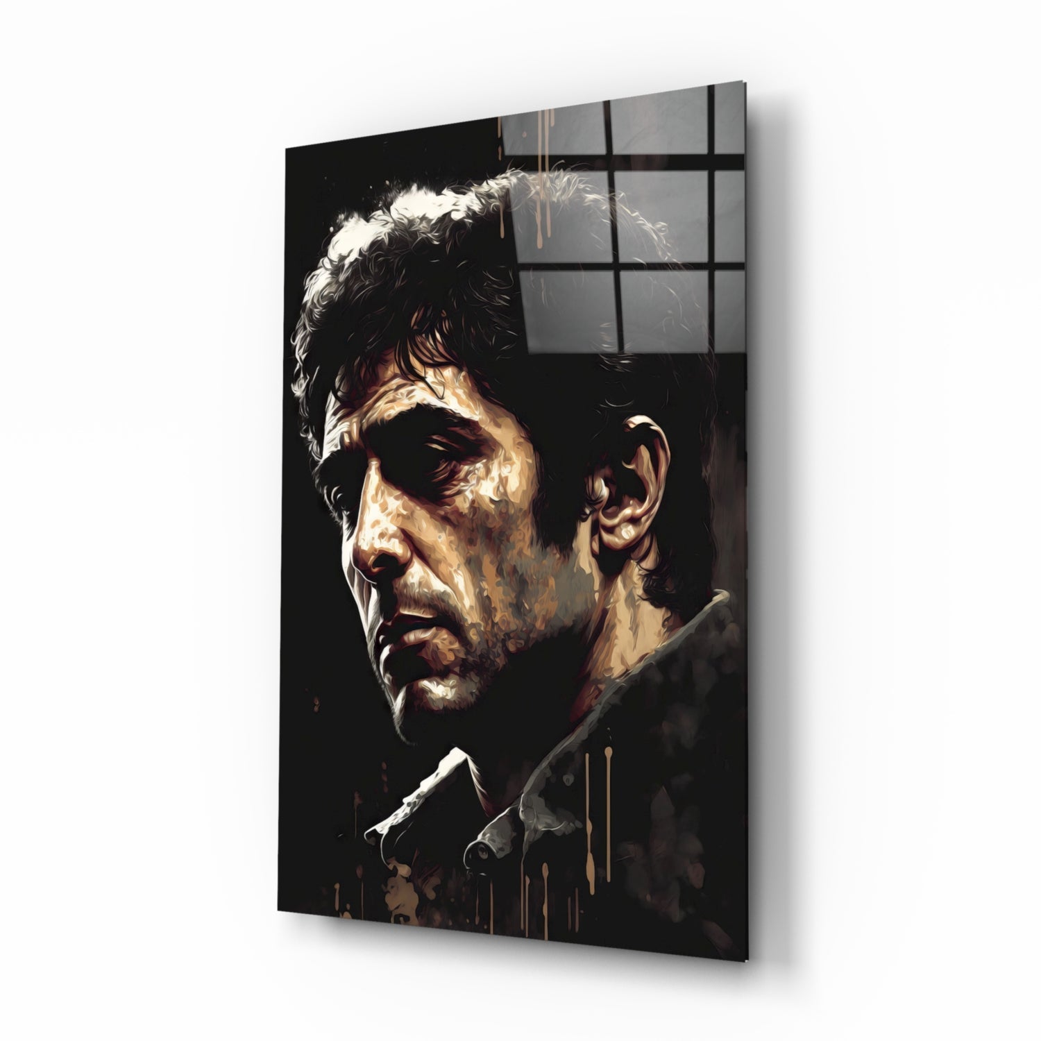 Golden Shadow Cigar Actor Glass Wall Art