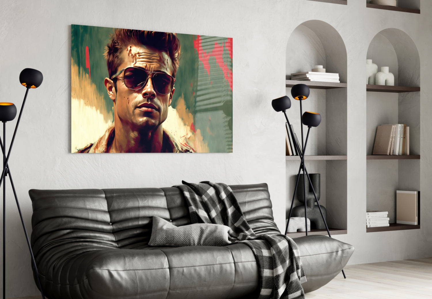Red Leather Jacket Anarchist Glass Wall Art || Designer Collection