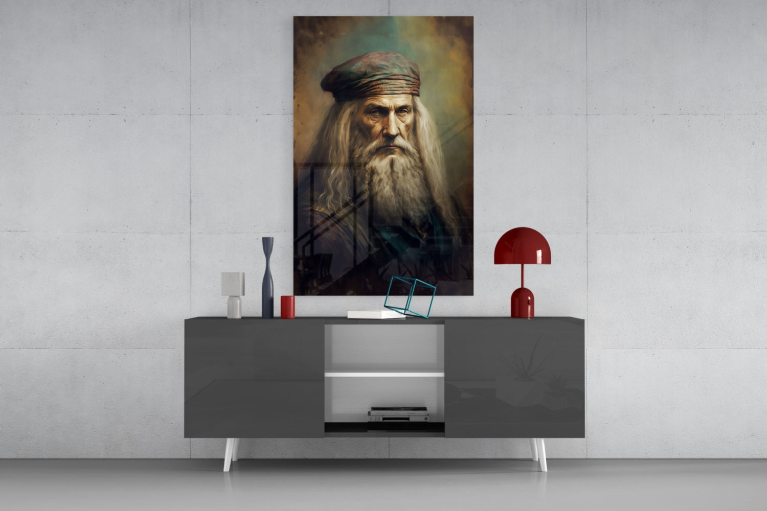Leonardo da Vinci Glass Wall Art || Designer Collection