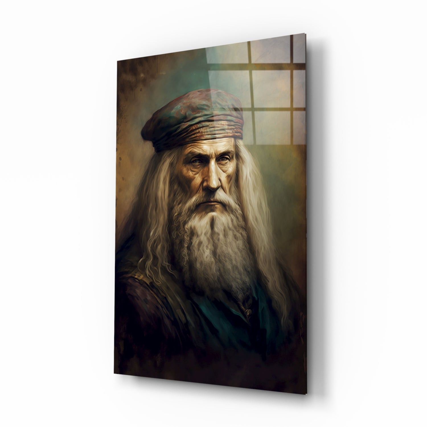 Leonardo da Vinci Glass Wall Art || Designer Collection