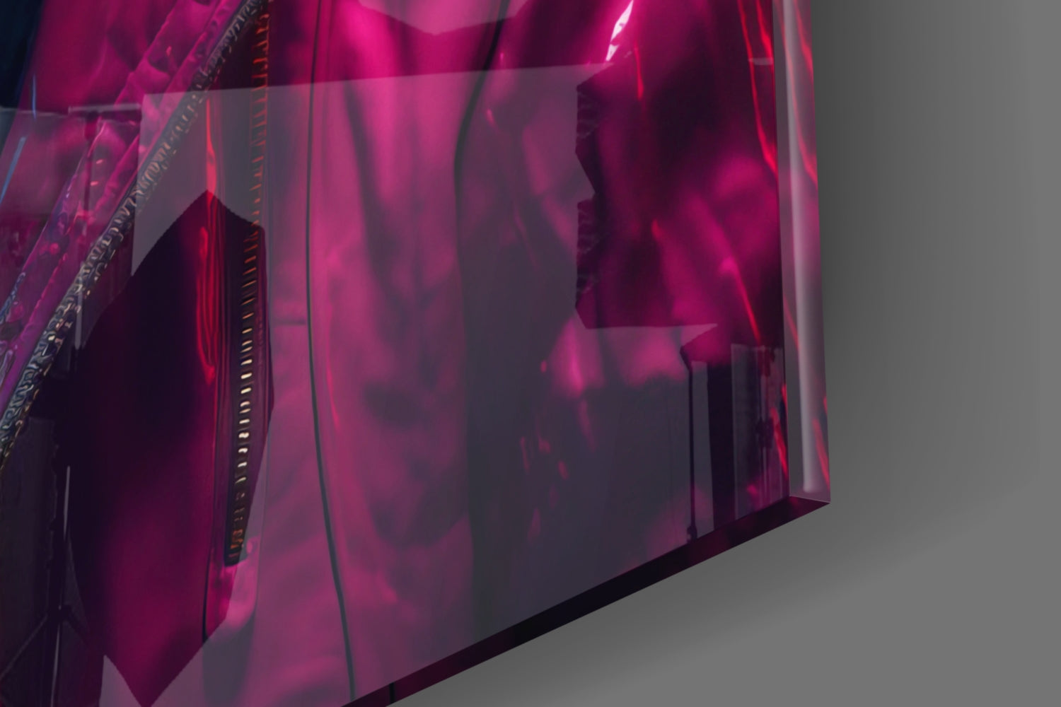 Neon Pink Jacket Giraffe Glass Wall Art