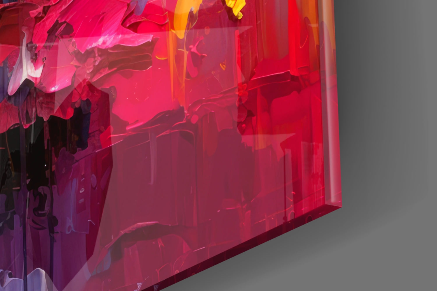 Palette Knife Rainbow Bitcoin Glass Wall Art