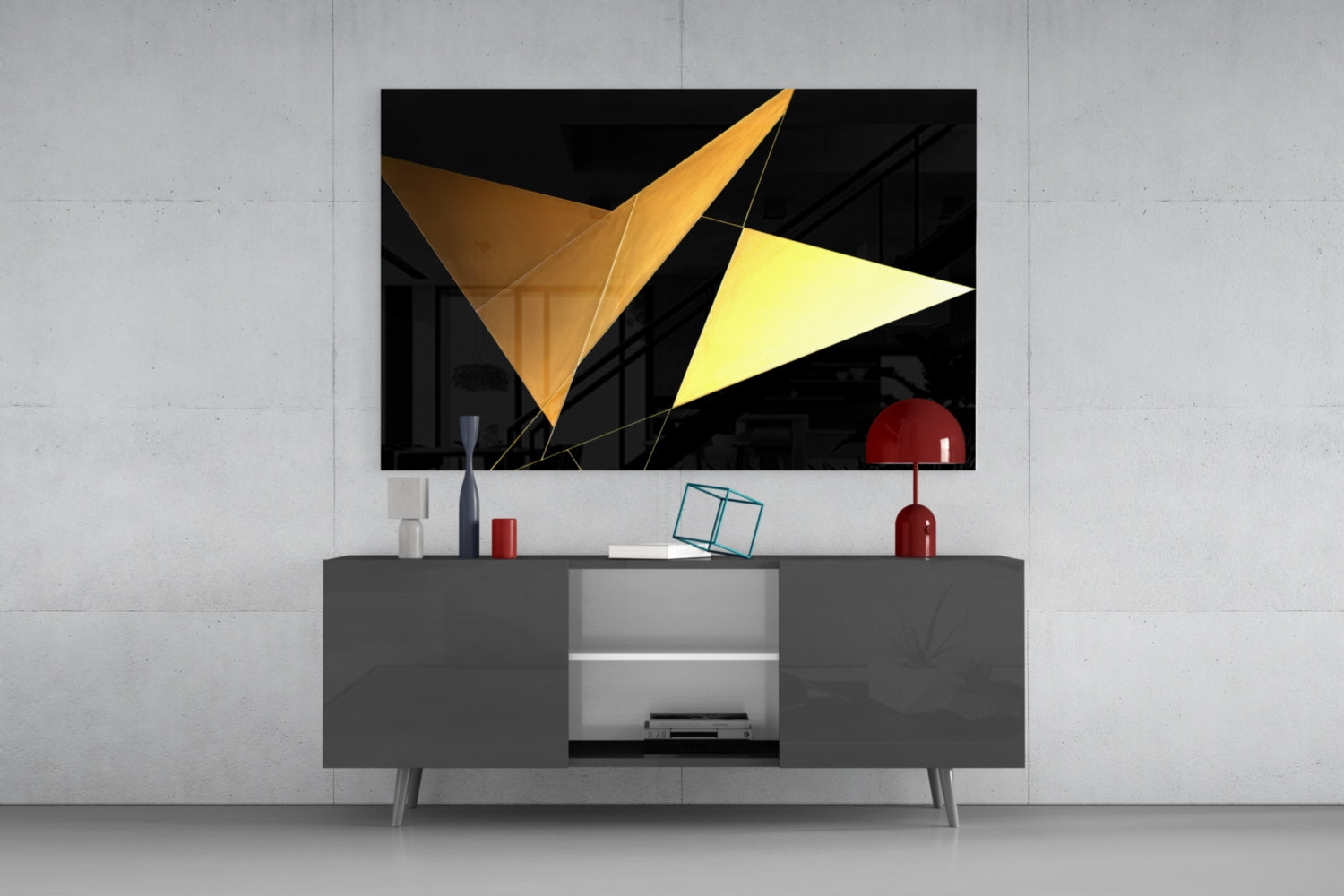 Yellow Wings Glass Wall Art|| Designer&
