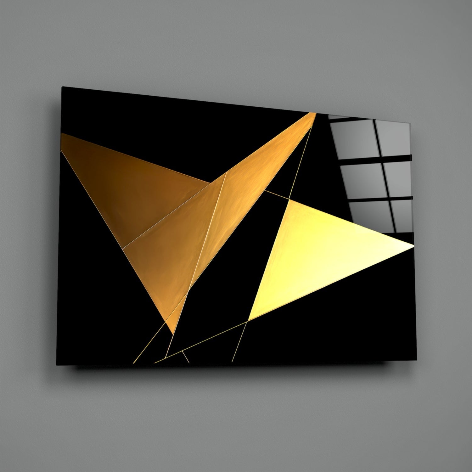 Yellow Wings Glass Wall Art|| Designer&