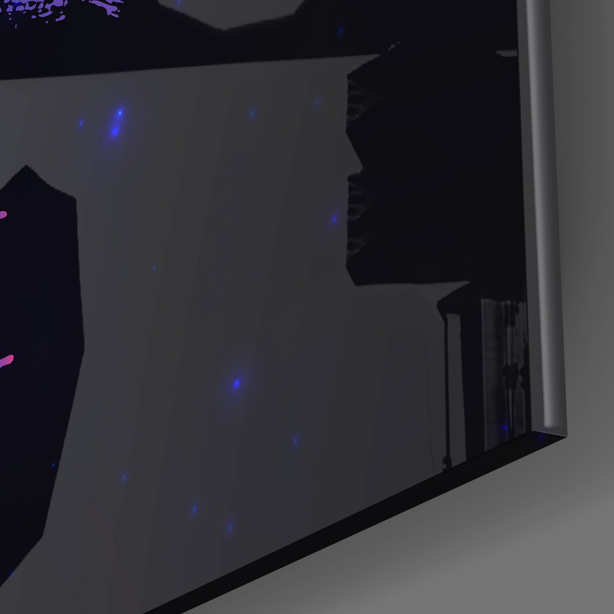 Pink Blue Gradient Starry Gemini Glass Wall Art