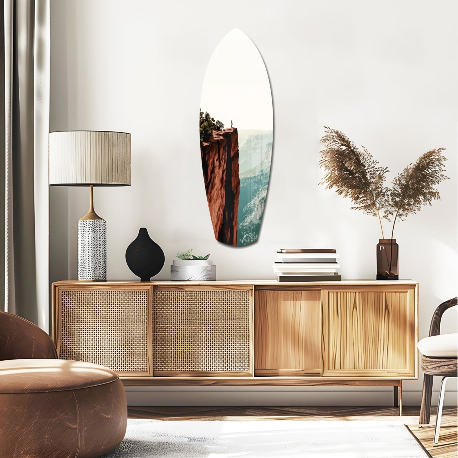 Red Rock Canyon Lone Hiker Glass Wall Art