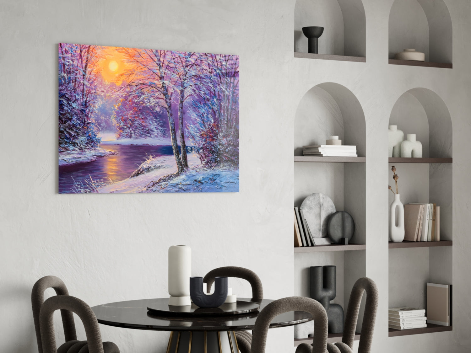 Glass Wall Art on a Winter&
