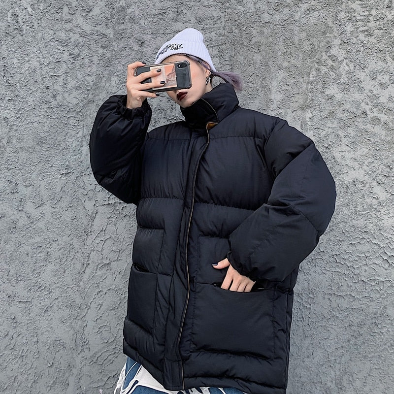 Winter Jacket Female Coat Patchwork Windbreaker Women Padded Zipper Outwear Parka Thick Streetwear