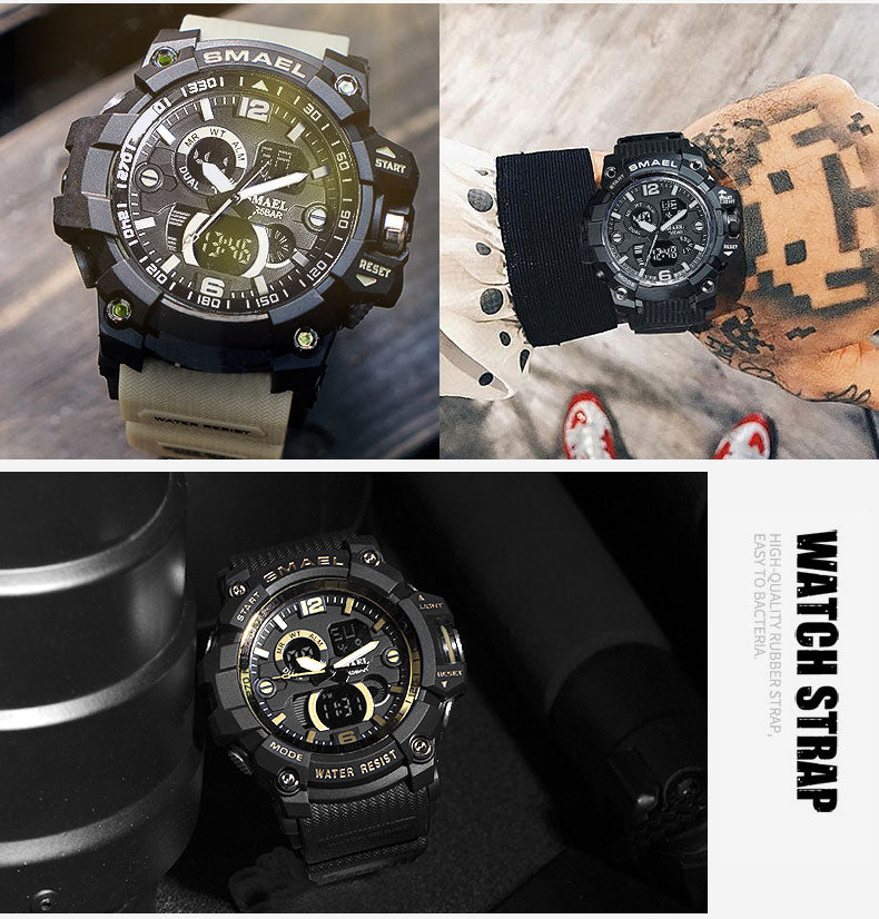 Military Watch 50m Waterproof Wristwatch LED Quartz Clock Male Digital Sports Watches Men&