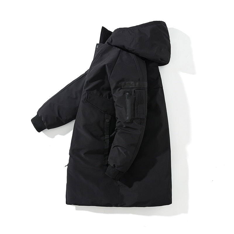 2021 Winter Thick Jacket Solid Ladies Long Coats with Zippers Hooded Single Breasted Parkas