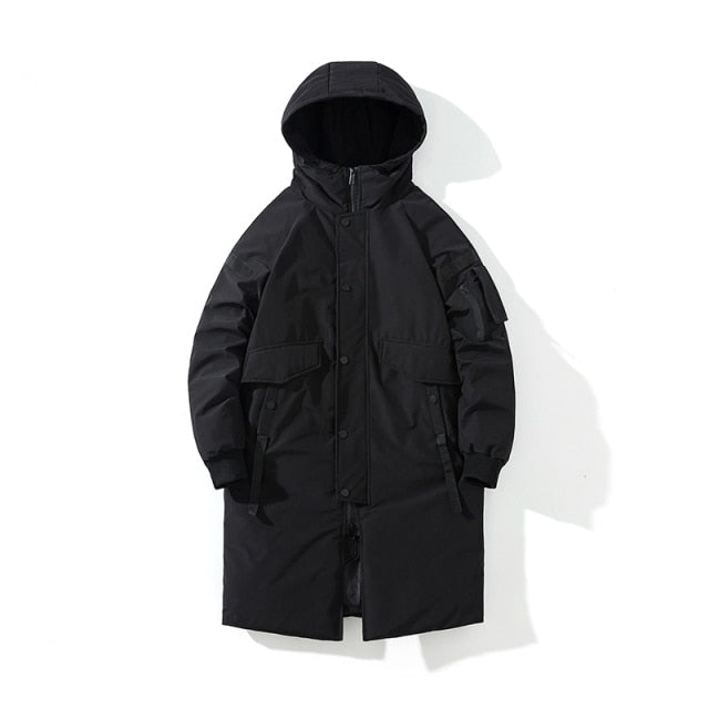 2021 Winter Thick Jacket Solid Ladies Long Coats with Zippers Hooded Single Breasted Parkas