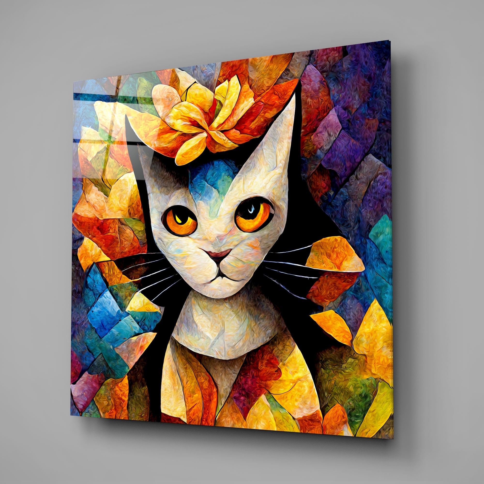 Amigucat Glass Wall Art || Designers Collection