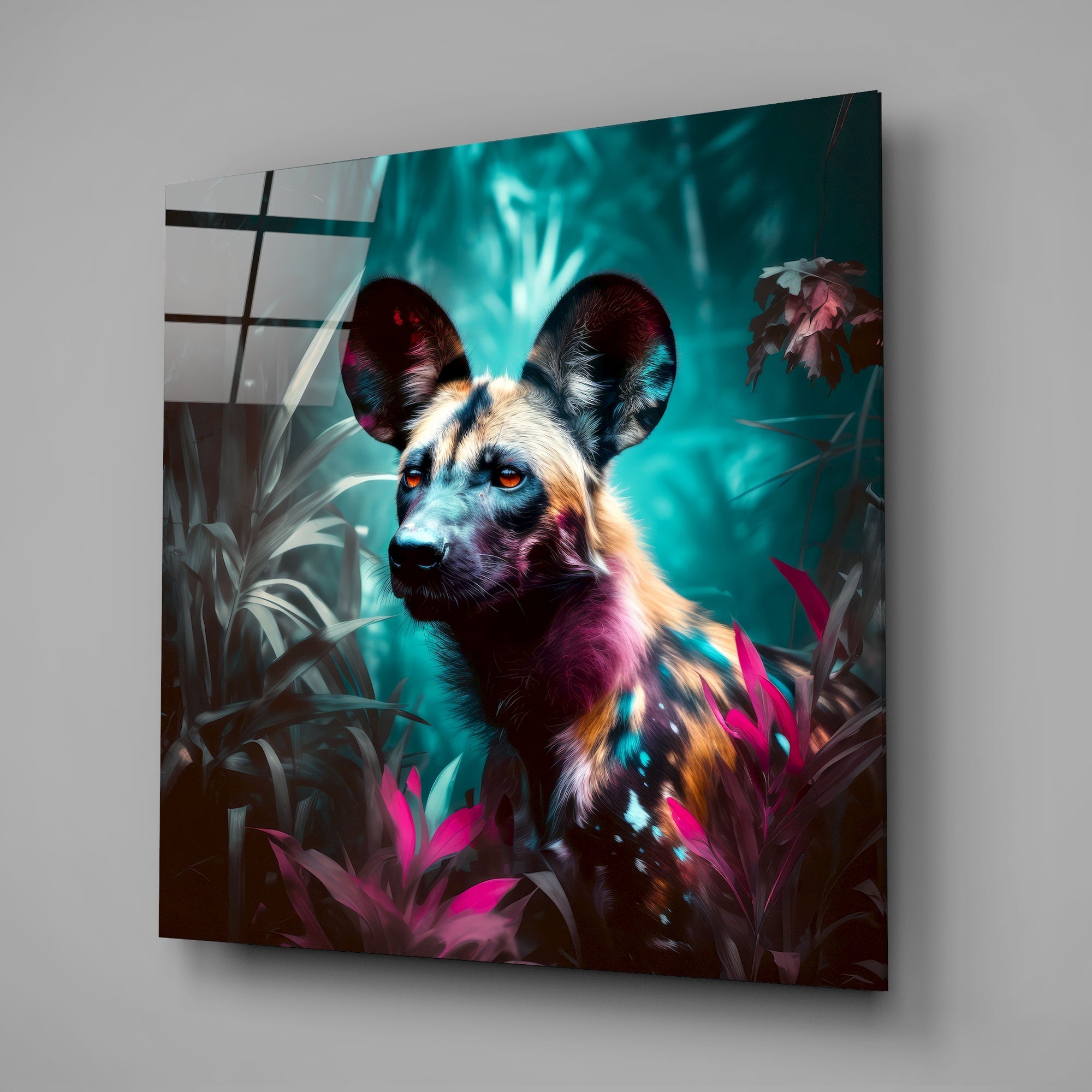 Forest Dog Glass Wall Art || Designers Collection