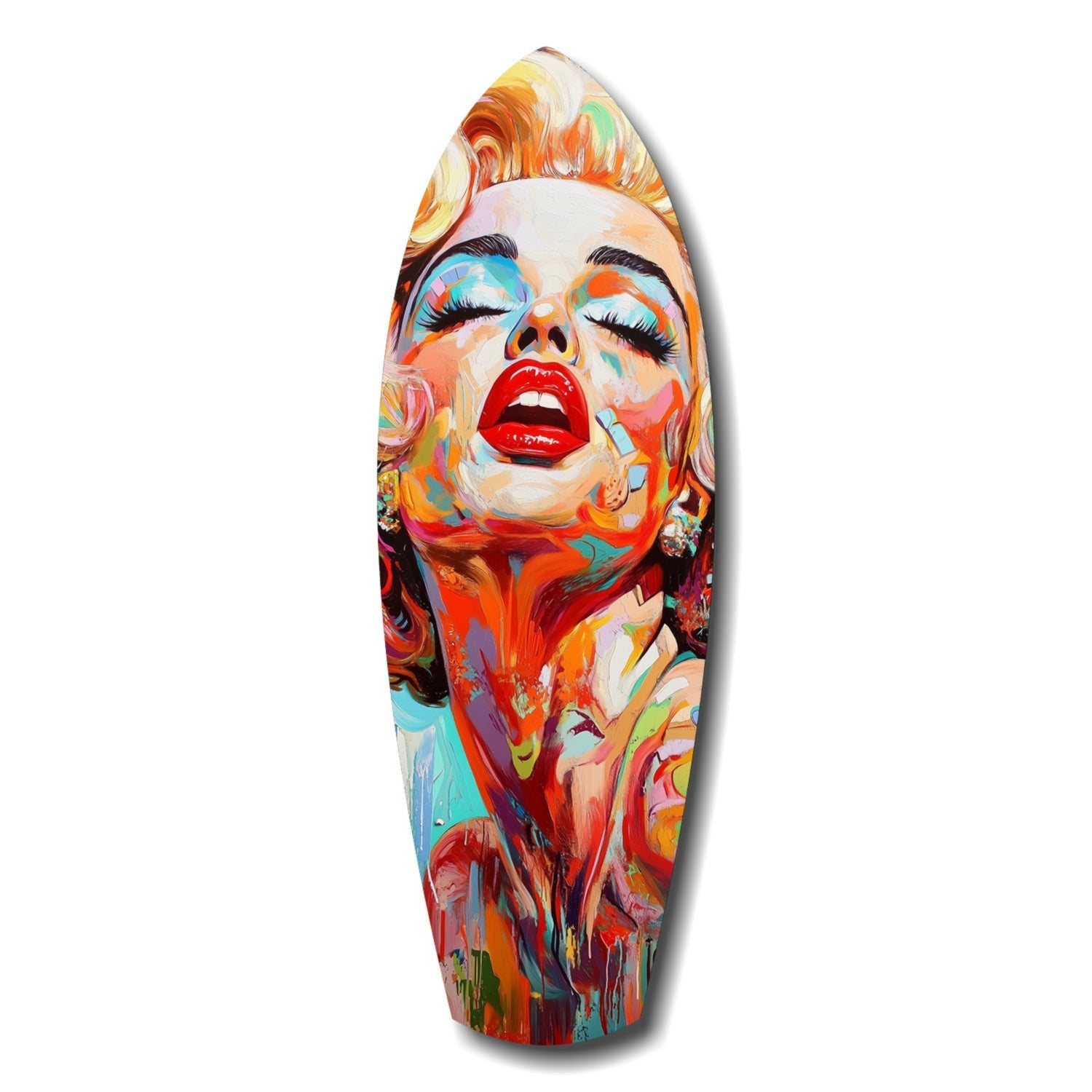 Palette Knife Blonde Diva Portrait Glass Wall Art