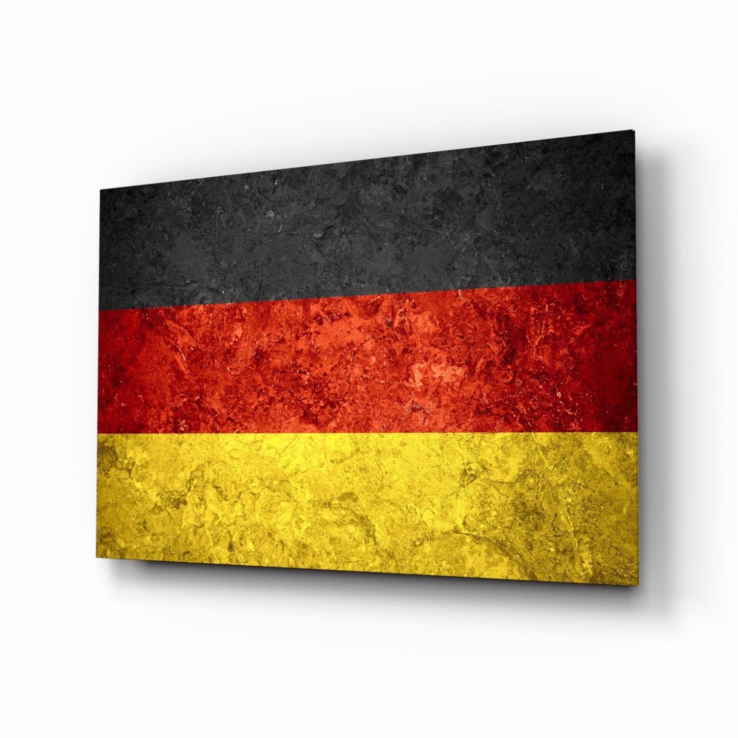 German Flag Stone Texture Glass Wall Art