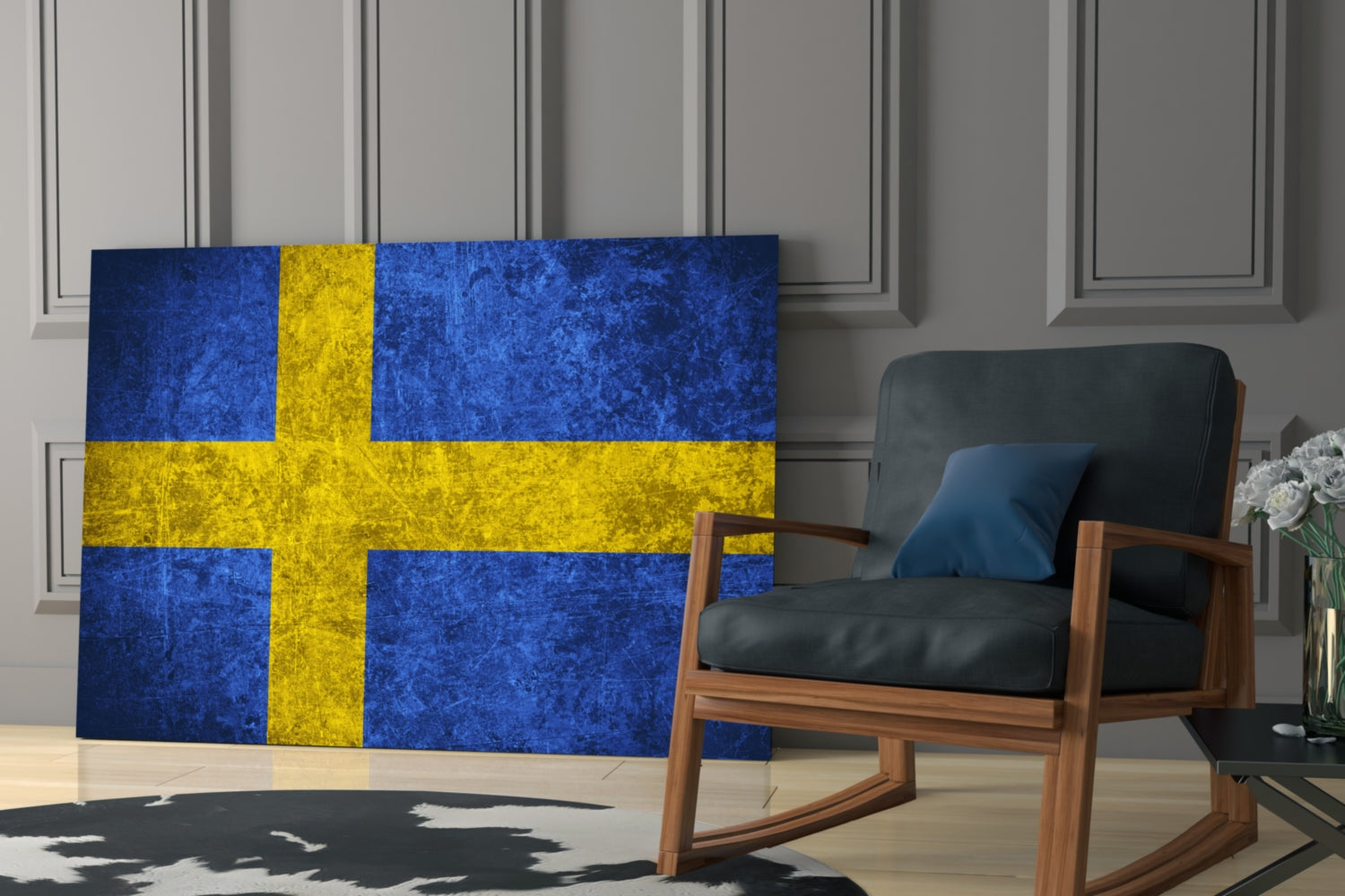 Flag of Sweden Glass Wall Art