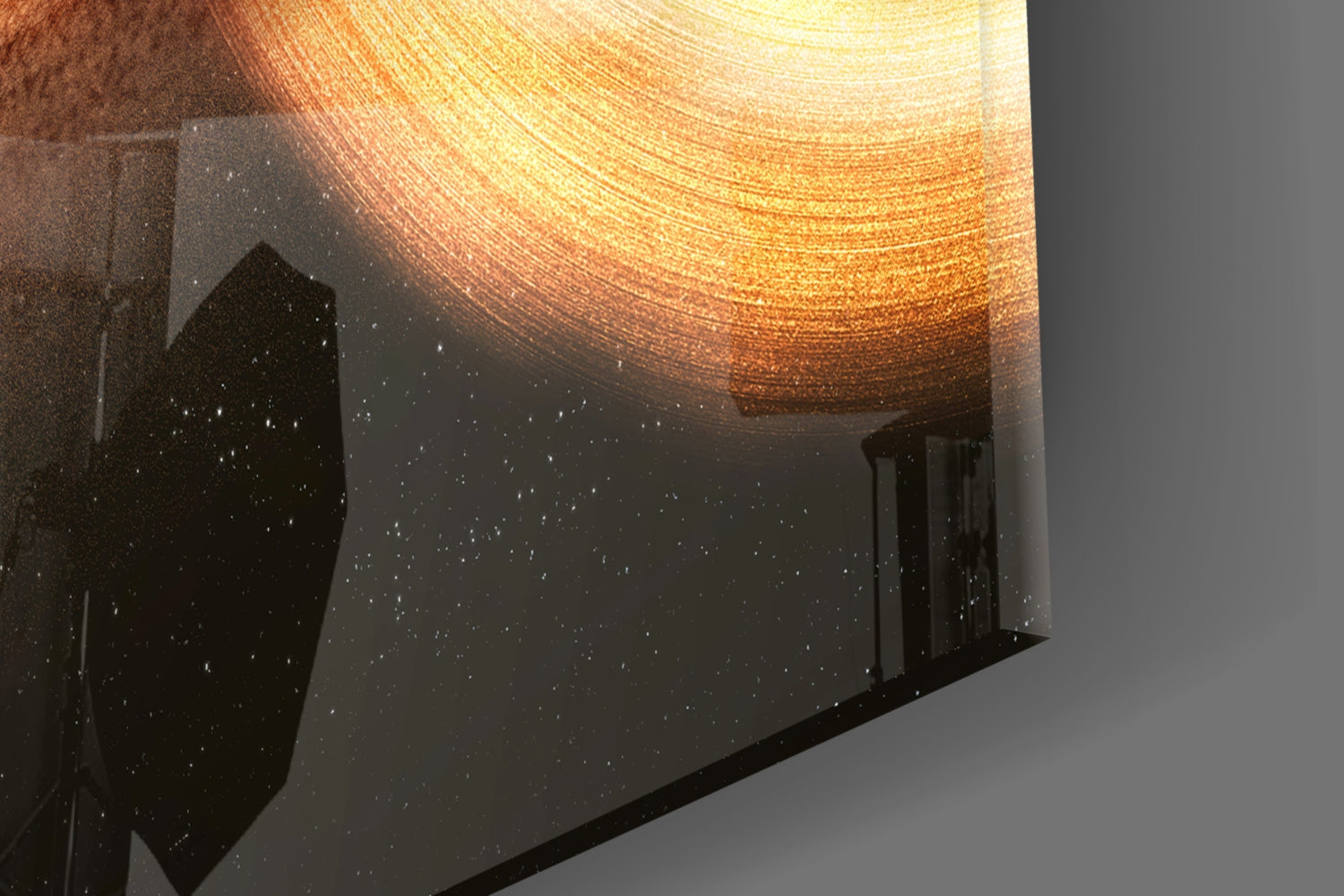 Golden Black Hole Glass Wall Art