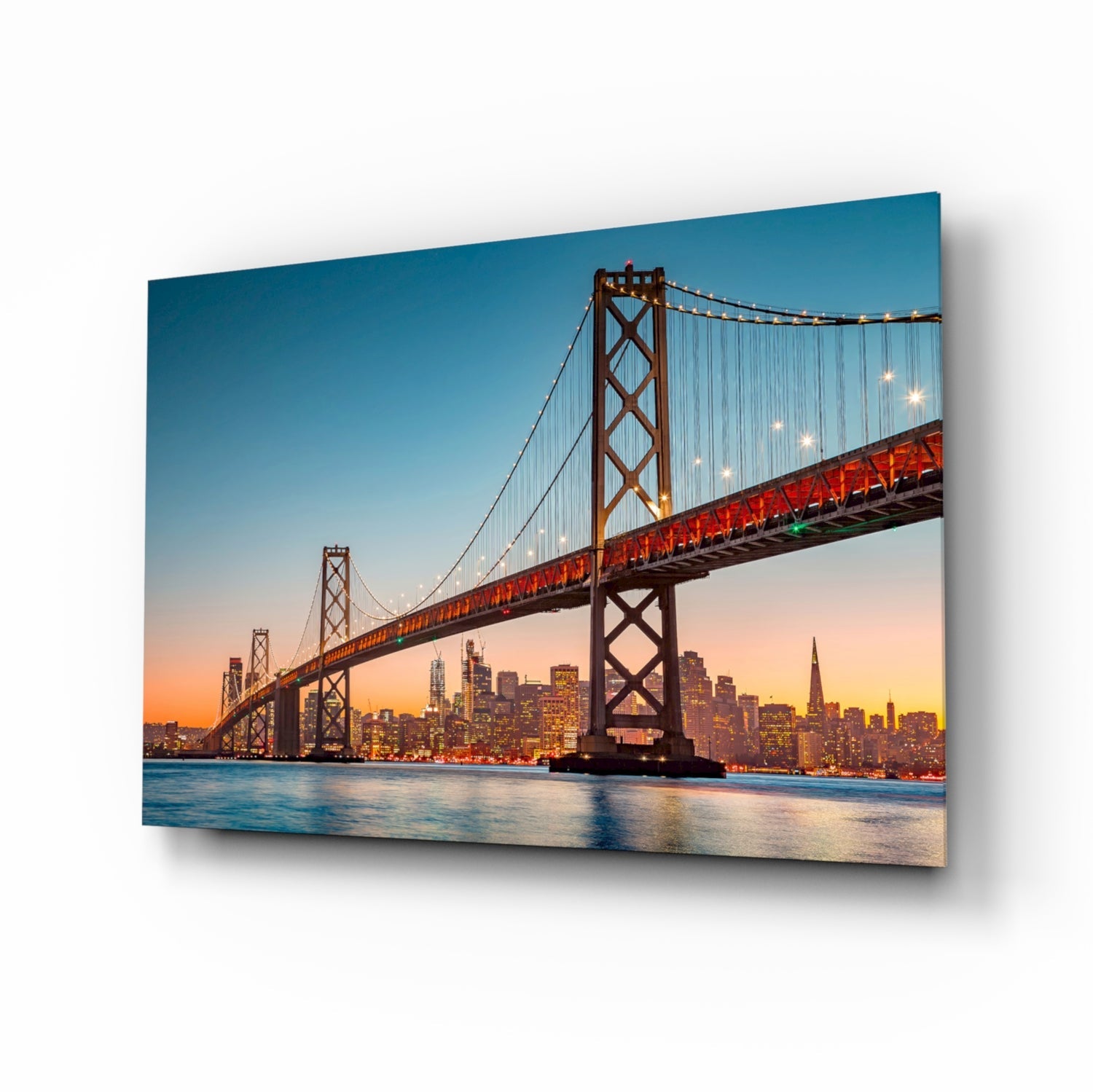 San Francisco Oakland Bay Bridge Glass Wall Art