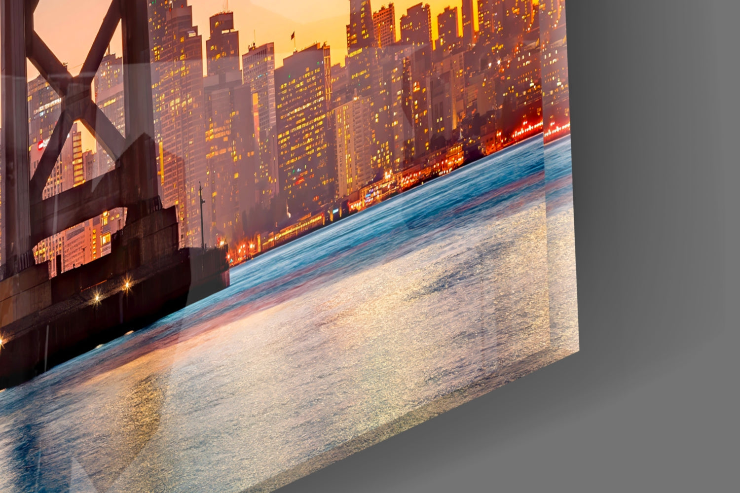 San Francisco Oakland Bay Bridge Glass Wall Art